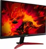 A computer monitor with a vibrant, abstract wallpaper displayed on its screen, shown from a slightly angled side view. Produktbild-Vorschau