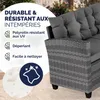 Salon de Jardin en polyrotin Gris 8 Personnes Mobilier de Voir les images du produit 4