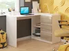 A corner desk setup in a room with a yellow textured wall and a window. Produktbild-Vorschau
