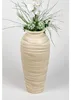 Dekorative schwere Bodenvase 60cm Creme - Relief aus Produktbild-Vorschau 3