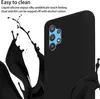 A black phone case is shown with black liquid splashes around it, highlighting its easy-to-clean feature. Náhled obrázku produktu