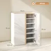 HOMCOM Schuhschrank mit 2 Hochglanz Türen Schuhregal mit 6 Produktbild-Vorschau 3