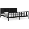 vidaXL Massivholzbett mit Kopfteil Schwarz 200x200 cm Produktbild-Vorschau 1