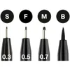 Four different pen tips with size indicators. Anteprima dell’immagine prodotto