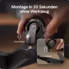 A hand is shown attaching a caster wheel to an office chair leg, with an inset showing how to remove a wheel. Voir les images du produit