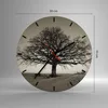 Wanduhr - Rund - Glasuhr - Baum Schnee Sepia - 30x30cm - Produktbild-Vorschau 3