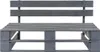 A gray wooden pallet bench shown from the front against a white background. Produktbild-Vorschau