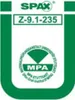 A certification mark with text and logos. Podgląd zdjęcia produktu