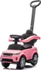 A pink ride-on car with a push handle, designed to look like a Land Rover Discovery. Anteprima dell’immagine prodotto