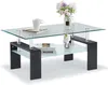 CLIPOP Couchtisch, Glas Wohnzimmertisch, 100x60x45cm Produktbild-Vorschau 1