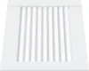 A product shot of four white cabinet doors with a slatted design, presented on a white background. Produktbild-Vorschau