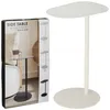 A white side table is shown next to its packaging, which displays different color options and a lifestyle image of the table in use. Anteprima dell’immagine prodotto
