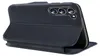 A dark blue flip case for a smartphone is shown from a side angle with the front cover open. Anteprima dell’immagine prodotto