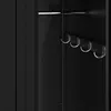 Interior view of a black wardrobe with a hanging rail and hooks. Produktbild-Vorschau