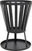A black metal fire pit on a white background. Produktbild-Vorschau