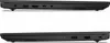 Side views of a black laptop, showing ports and vents. Produktbild-Vorschau