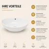 HAGO24 Waschbecken Keramik 590x390x200mm weiß oval Produktbild-Vorschau 3