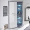 Vitrine Blanc brillantReproduction béton, 4 portes, Voir les images du produit 11