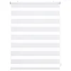 A white and gray striped roller blind is shown against a white background. Produktbild-Vorschau