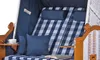 Strandkorb - bene living - Ostsee - karo/blau - PE weiß Produktbild-Vorschau 2