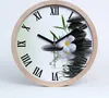 Holzuhr 20fi cm wanduhr - schwarze Spitzen - Orchidee und Produktbild-Vorschau 1