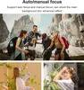 A collage of images showing people hiking and two young women, with text describing camera features. Náhled obrázku produktu