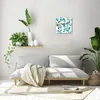 Wanduhr Echt-Glas-Küchenuhr Türkis Blumen Natur Quarz 30x30 Produktbild-Vorschau 2