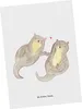 Mr. & Mrs. Panda Postkarte Otter Hände halten - Weiß - Produktbild-Vorschau 1