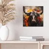 DEQORI Hybrid Leinwand Bild 30x30 cm 'Stier im Farbensturm' Produktbild-Vorschau 4
