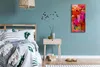 Dekor Leinwand Uhr Wandbilder Quarz 30x60 Blumen Moderne Produktbild-Vorschau 4