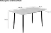 A rectangular dining table with four black legs, shown from a diagonal angle. Produktbild-Vorschau