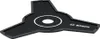 A black Bosch trimmer head with three blades is shown against a white background. Produktbild-Vorschau