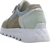 A rear view of a multi-colored women's sneaker with a thick white sole. Produktbild-Vorschau