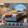 INONEFT Kinderbett 90x200cm mit LED, Polsterbett mit Produktbild-Vorschau 3