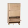 sweeek - Schuhschrank mit Rattan-Geflecht - Natur Produktbild-Vorschau 3