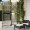 vidaXL Paravent 6-tlg. Grau Poly Rattan Produktbild-Vorschau 2