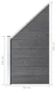 vidaXL WPC Zaun-Set 2 Quadrate + 1 Schräge 446x186 cm Grau Produktbild-Vorschau 5