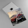 Wanduhr - Quadrat - Glasuhr - Auto Kuba Himmel - 40x40cm - Produktbild-Vorschau 2