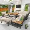 Merax Gartenmöbel Set mit X-Design und Metallrahmen, Produktbild-Vorschau 7