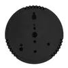 The back of a black analog thermo-hygrometer is shown against a white background. Produktbild-Vorschau