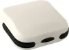 A white and black hearing aid device on a white background. Produktbild-Vorschau