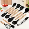 Set de 12 outils de cuisine en silicone avec manche en bois Voir les images du produit 9