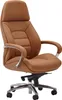 A brown leather office chair on a white background. Produktbild-Vorschau