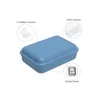 A blue lunchbox with callouts highlighting its features. Anteprima dell’immagine prodotto