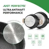 A close-up marketing image of cookware with text and icons highlighting features. Anteprima dell’immagine prodotto