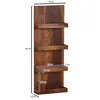 A wooden wall shelf with dimensions indicated by measurement lines and text. Voir les images du produit