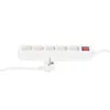 A white power strip with five outlets and a red switch, connected to a white plug and cable, is shown against a white background. Anteprima dell’immagine prodotto