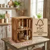 Dřevěná bedna s plameny 40x30x25cm - bedna na ovoce, Náhled obrázku produktu 2