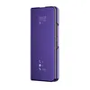 A purple smartphone case with a reflective cover is shown against a white background. Produktbild-Vorschau