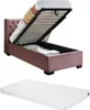 Boxbett 90 x 200 cm mit gestepptem Kopfteil - Velours - Produktbild-Vorschau 1